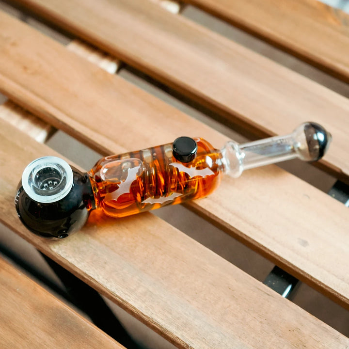 Chillingly detailed craftsmanship of the Freeze Pipe Halloween Hand Pipe.