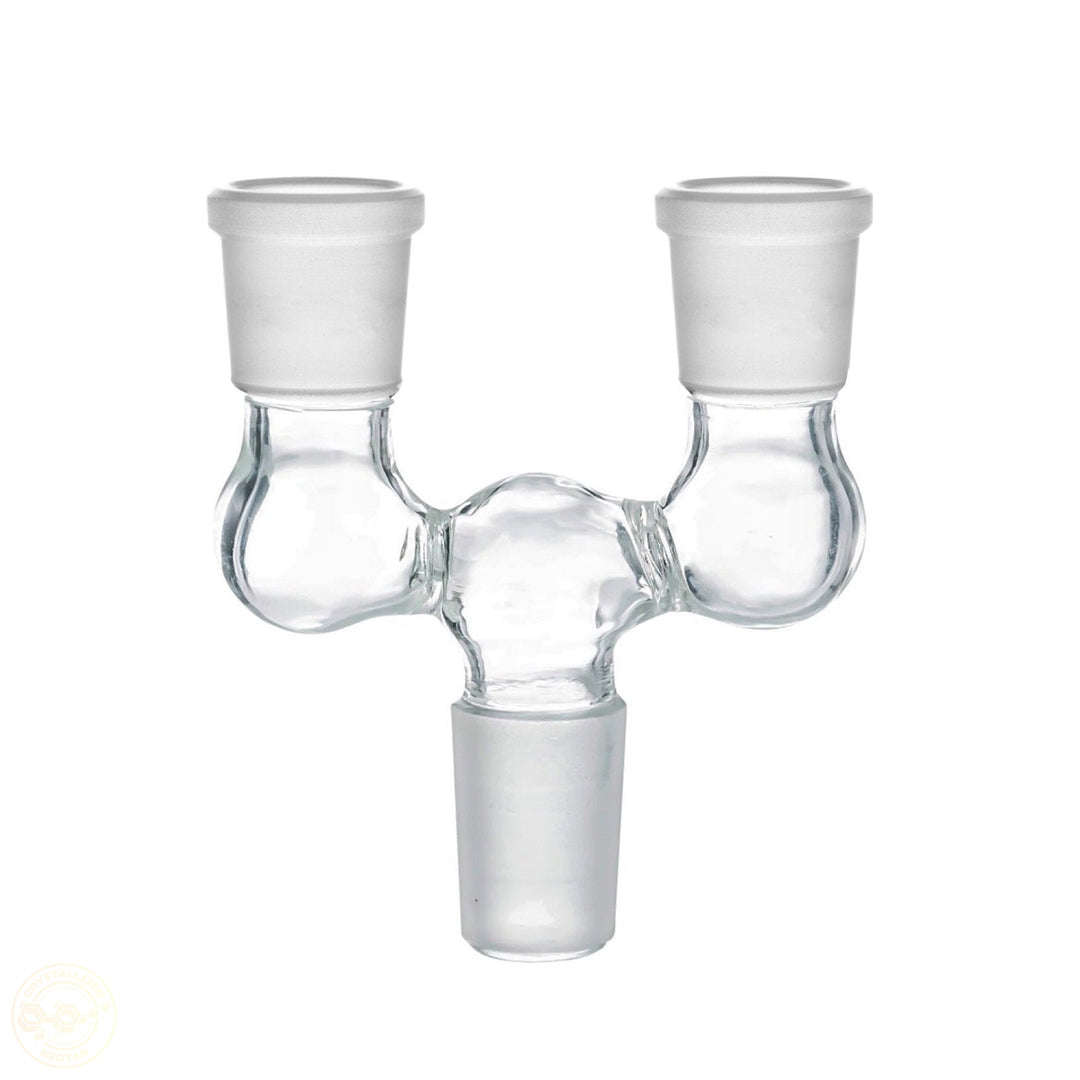 Double Bowl Glass joint adapter-Crystallized Nectar